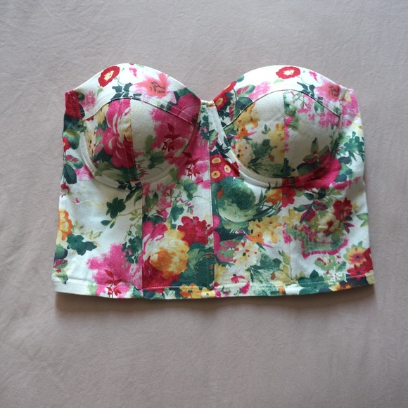 Floral Crop Bustier - Picture 2 of 4